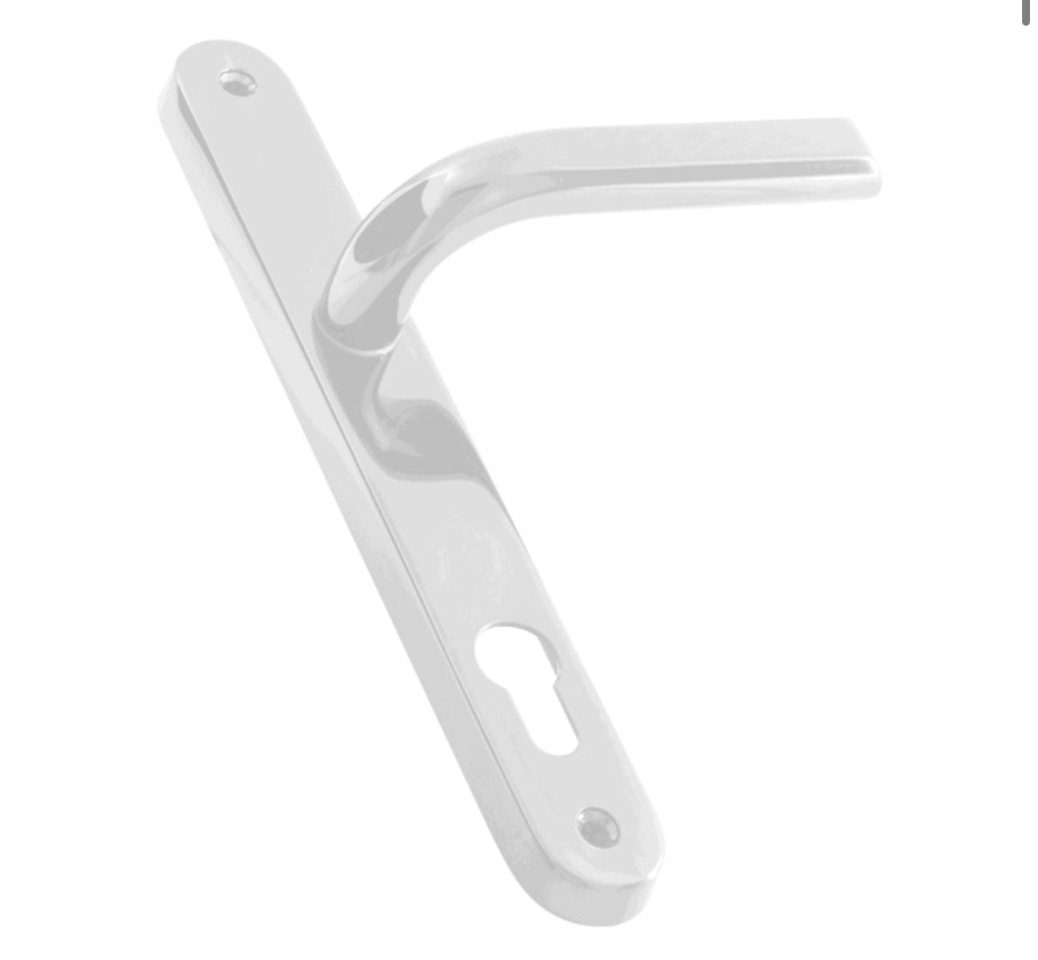 ASEC 85 Lever/Lever UPVC Furniture - 242mm Backplate