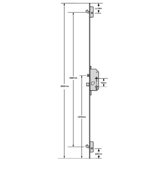 FIX 6025H Lever Operated Latch & Deadbolt - 2 Hook