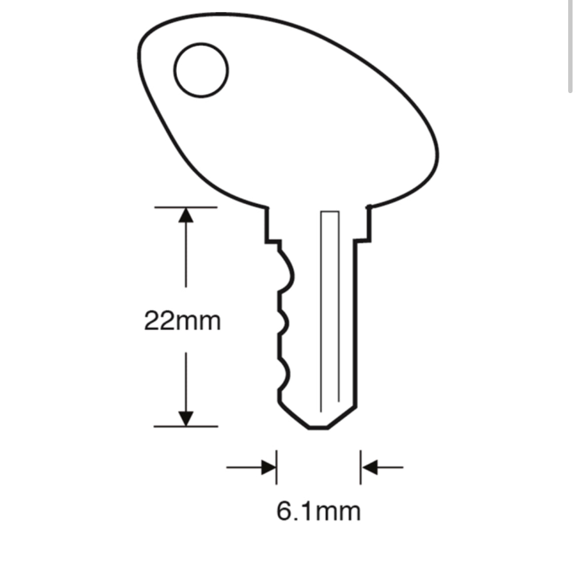 ASEC TS7555 Large Avocet Window Key