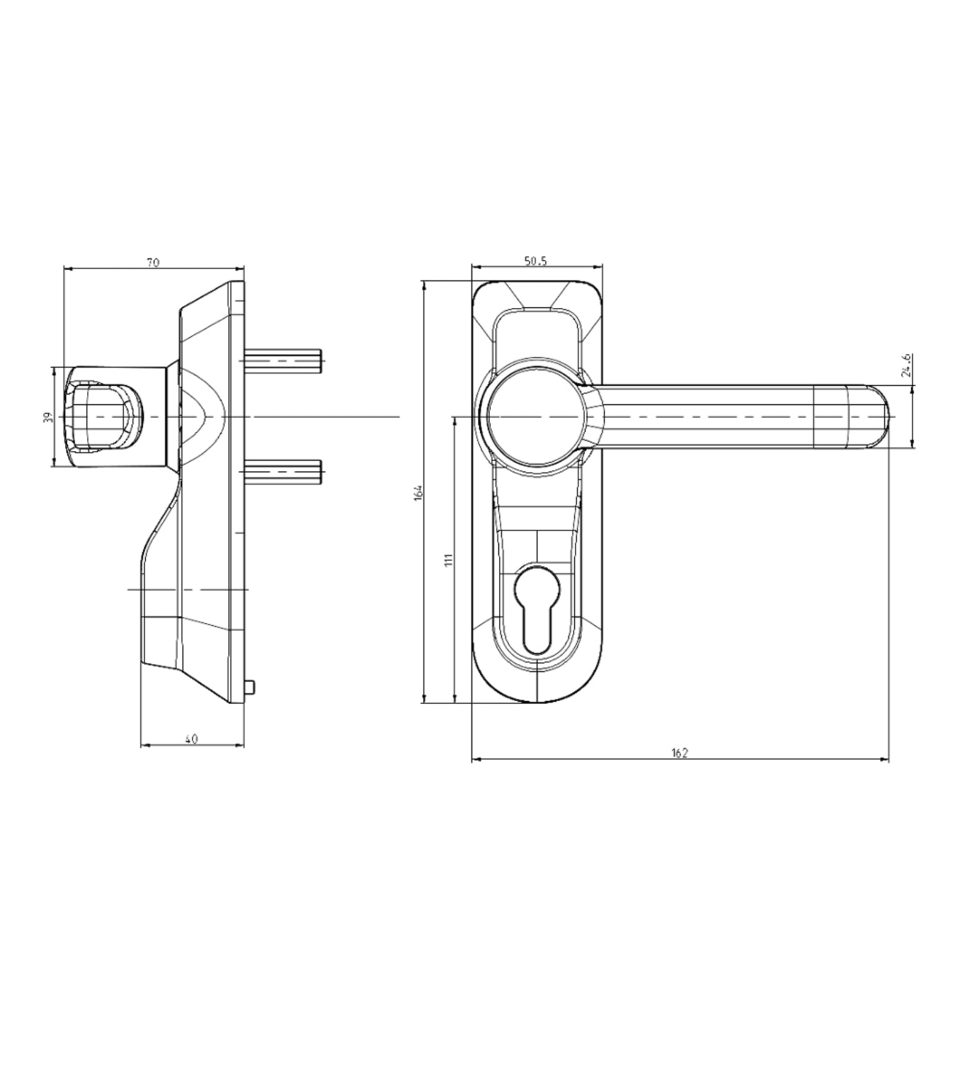 BRITON 1413ELE Lever Operated Outside Access Device
