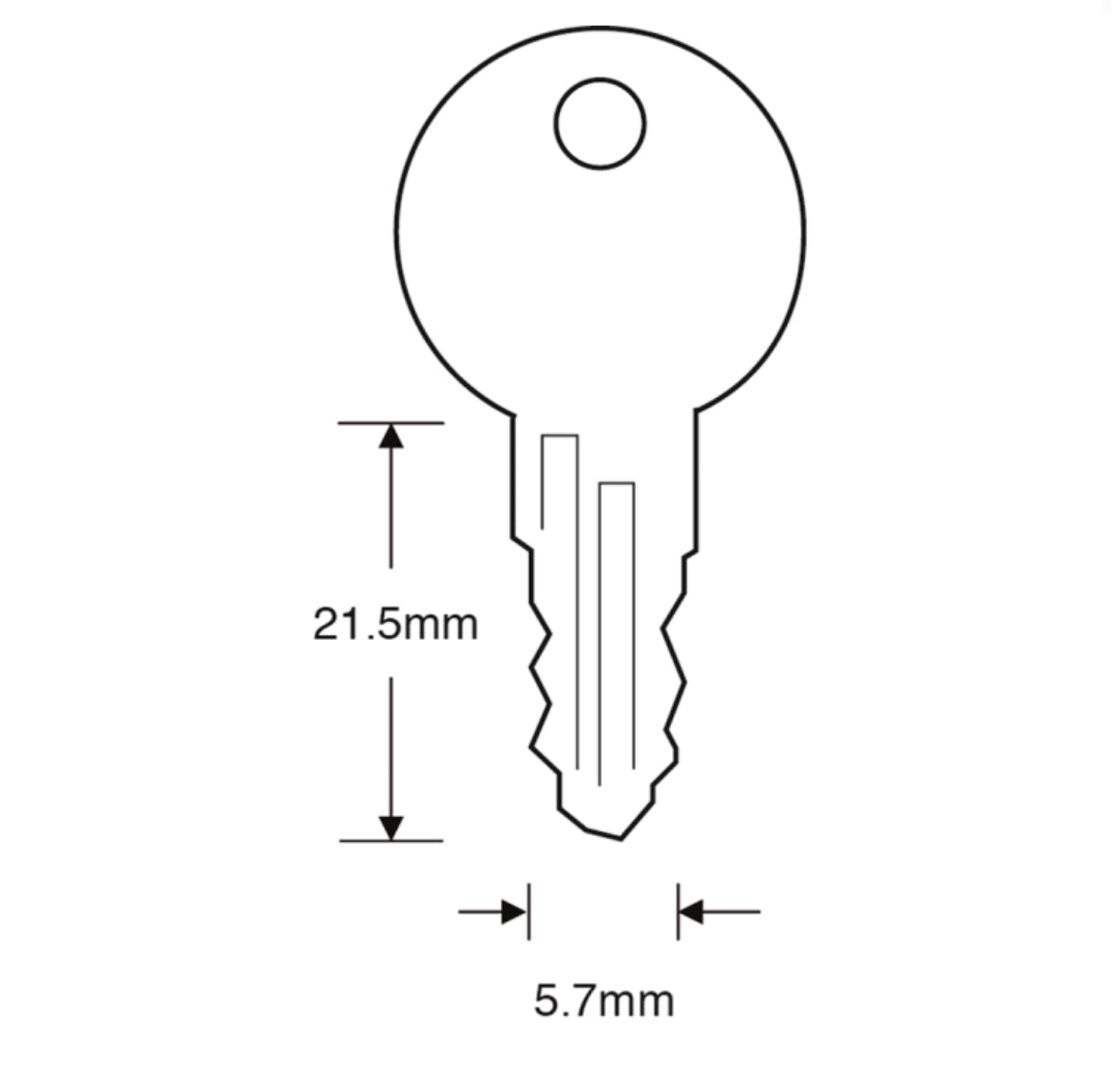 ASEC TS7517 Securistyle Virage Window Key