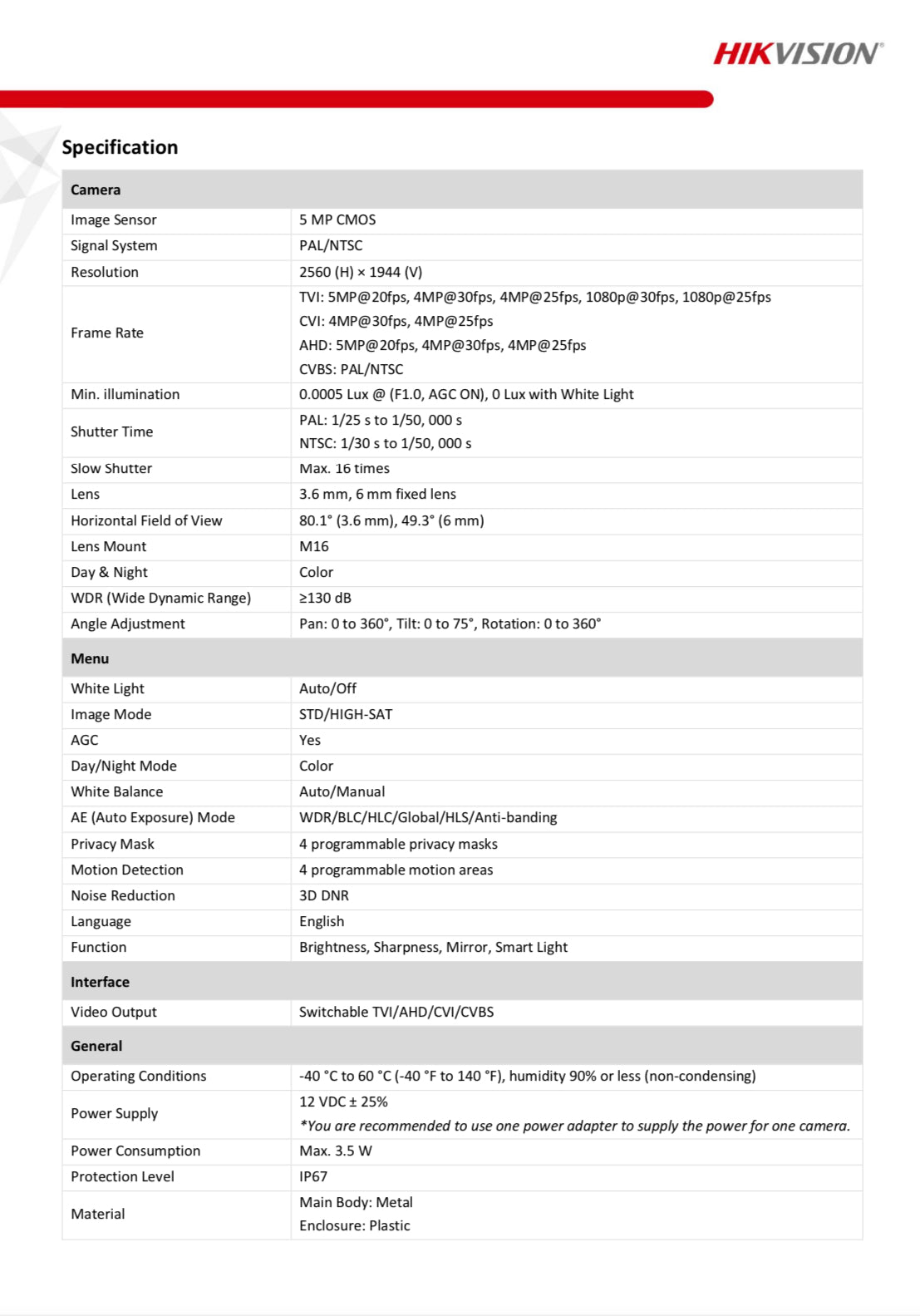 DS-2CE72HFT-F/B-2.8MM