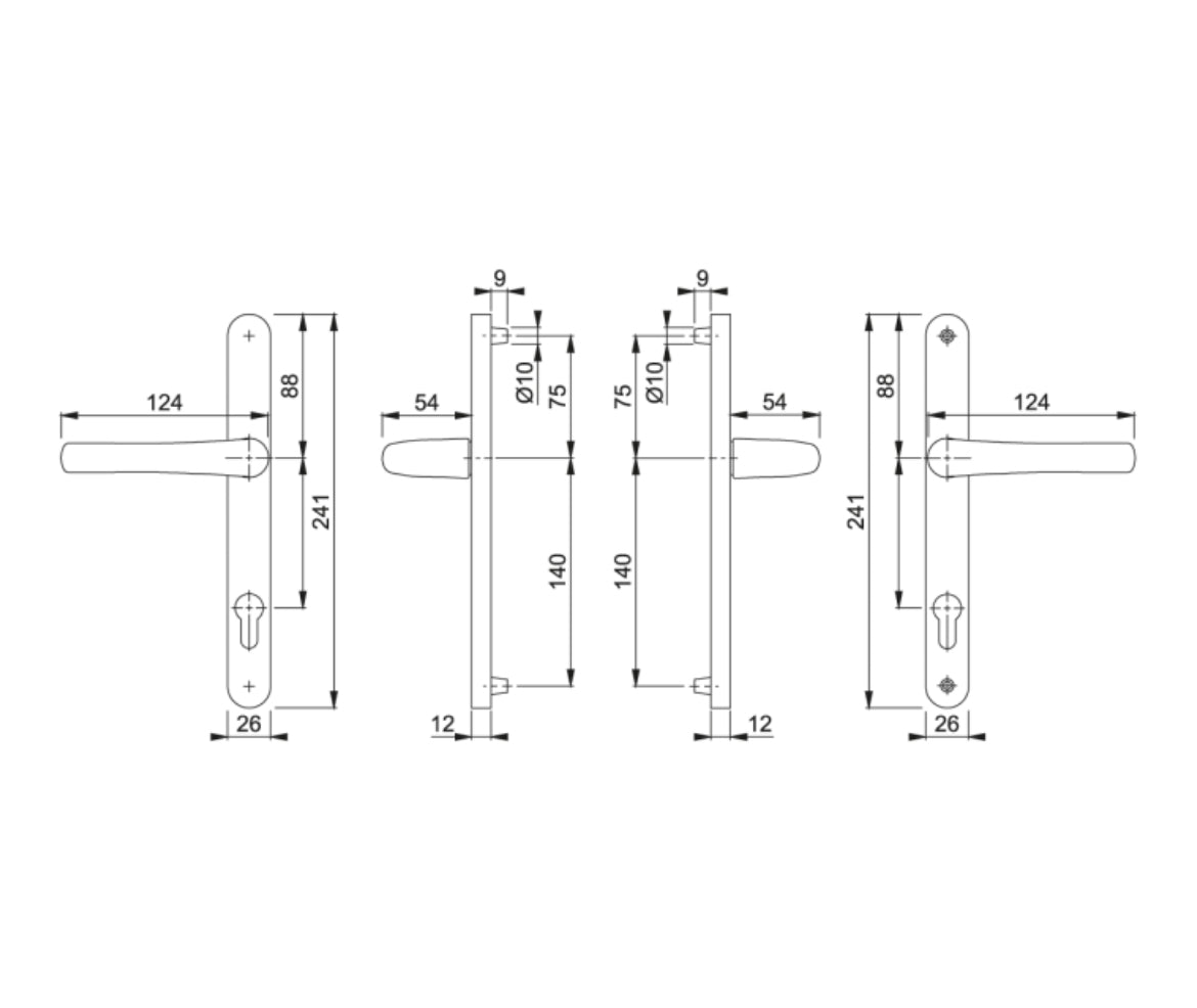 HOPPE Atlanta UPVC Lever Door Furniture 1710/3633N