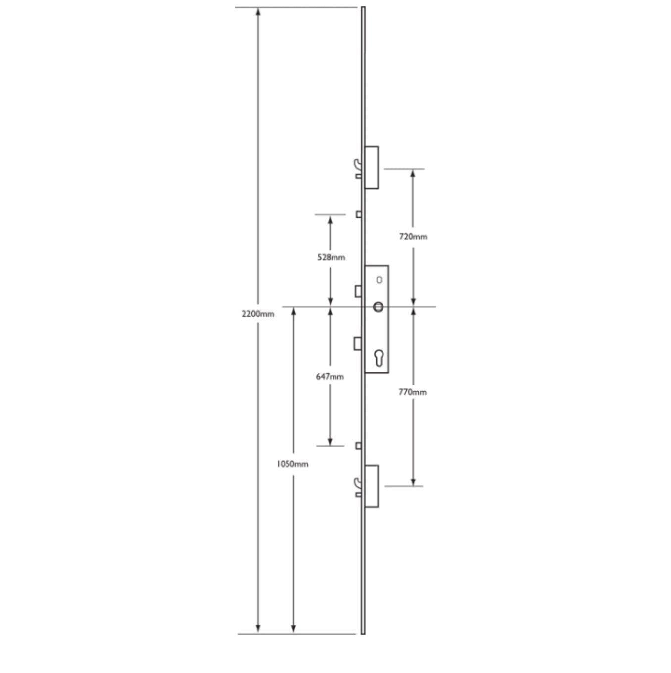 LOCKMASTER Lever Operated Latch & Deadbolt - 2 Hook 2 Anti-Lift 2 Roller