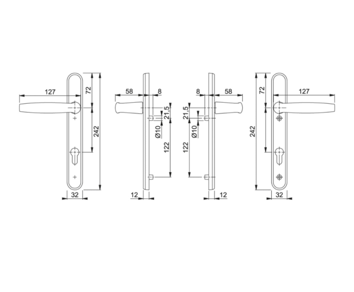 HOPPE Atlanta UPVC Lever Door Furniture 1530/3831N