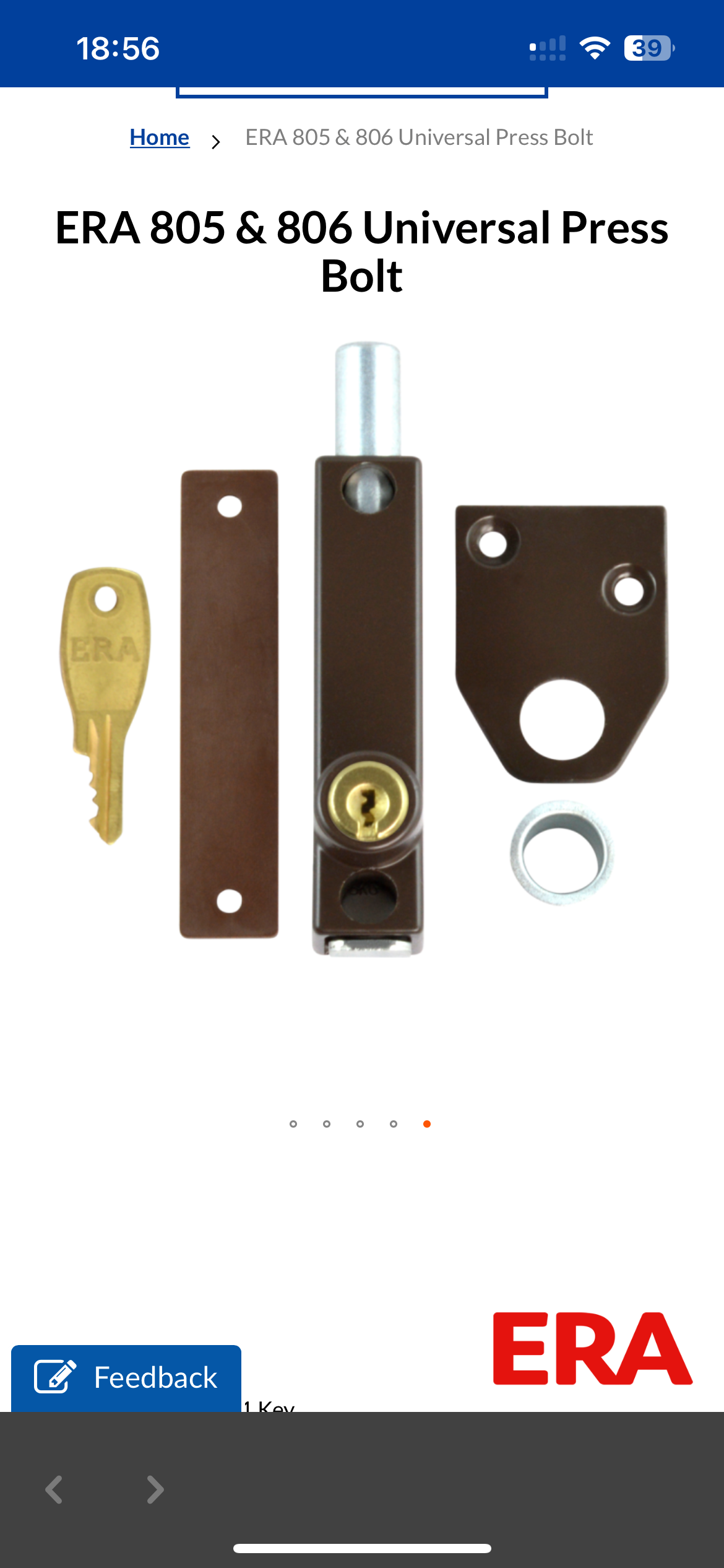 ERA 805 & 806 Universal Press Bolt