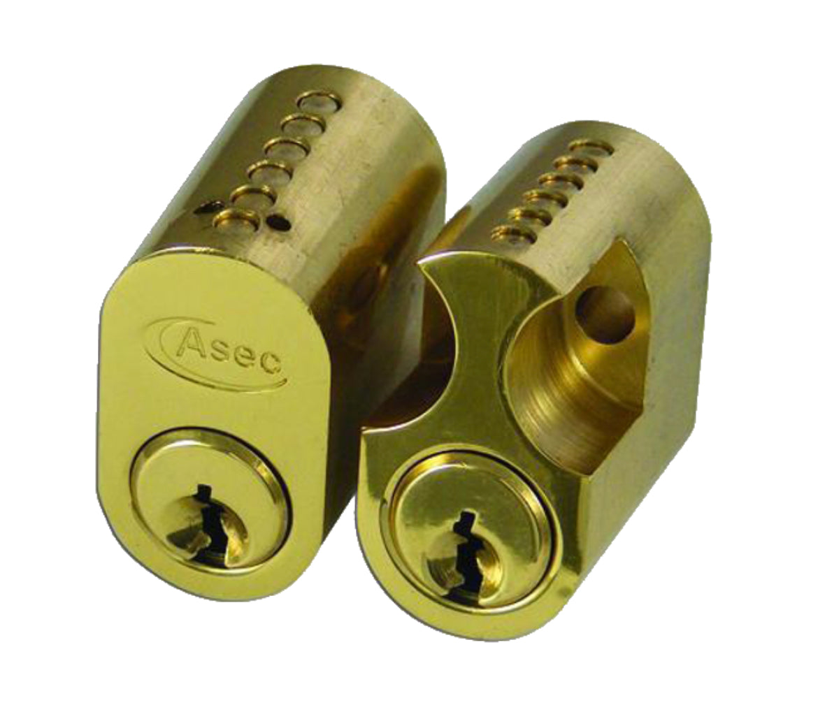 ASEC 6-Pin Scandinavian Oval External / Internal Cylinder Polished Brass
