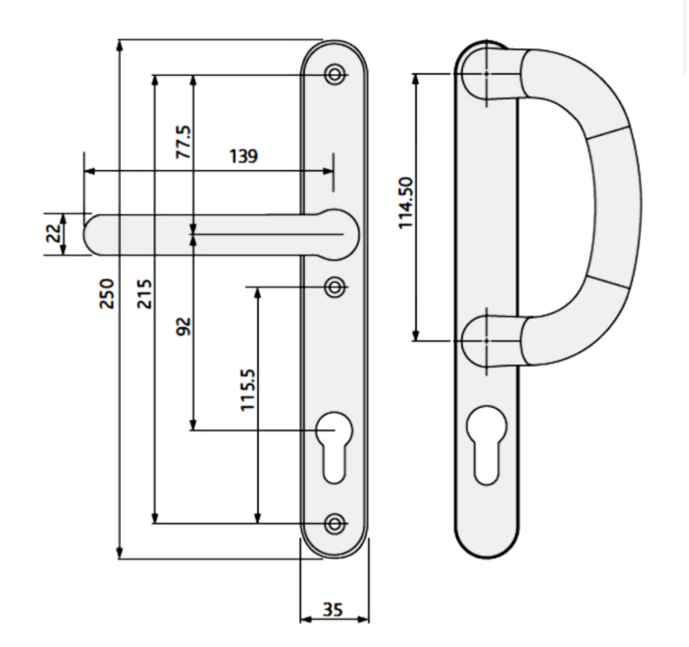 FAB & FIX Kensington Slam Shut 92PZ Lever/Pull UPVC Furniture