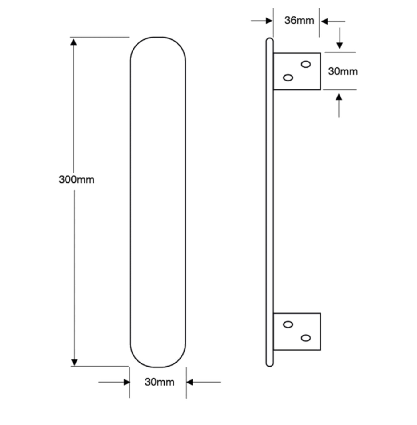 ASEC Anti-Thrust Lock Guard Plate Dimensions