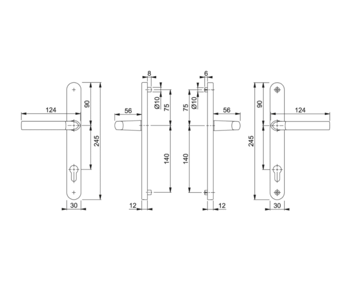 HOPPE Birmingham 92mm UPVC Lever Door Furniture 215mm Screw Centers 1117/3810N