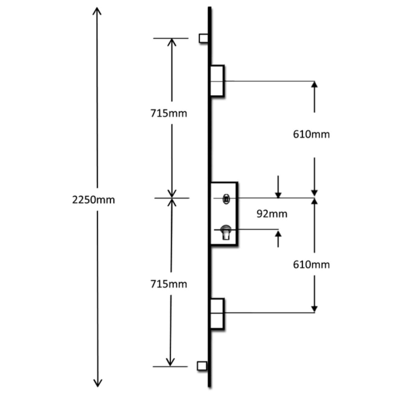 ERA 6635 Lever Operated Latch & Hook Split Spindle 16mm - 2 Hook & 2 Roller