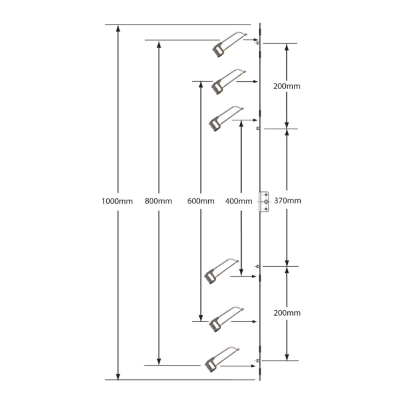 CHAMELEON Adaptable Window Espag Rod - 13mm Faceplate