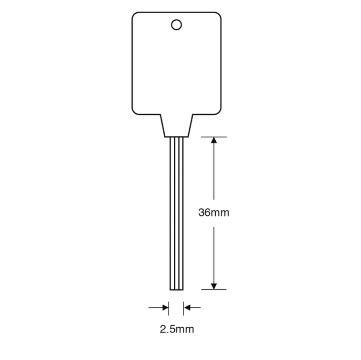ASEC TS7451 White Plastic Head Avocet WMS Window Key