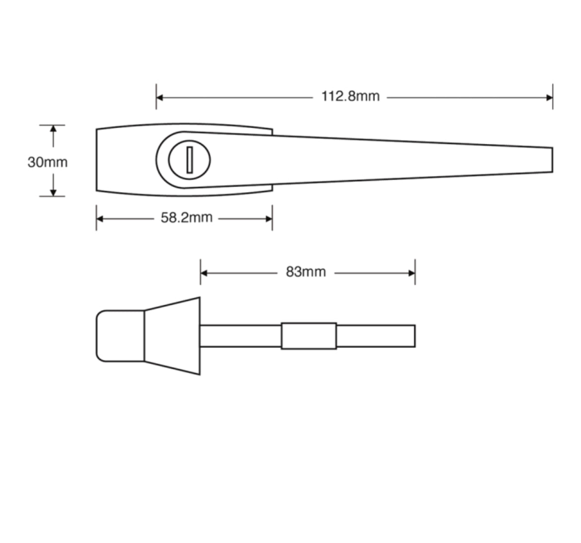 GARADOR GAR0070 Car Type Locking Garage Door Handle