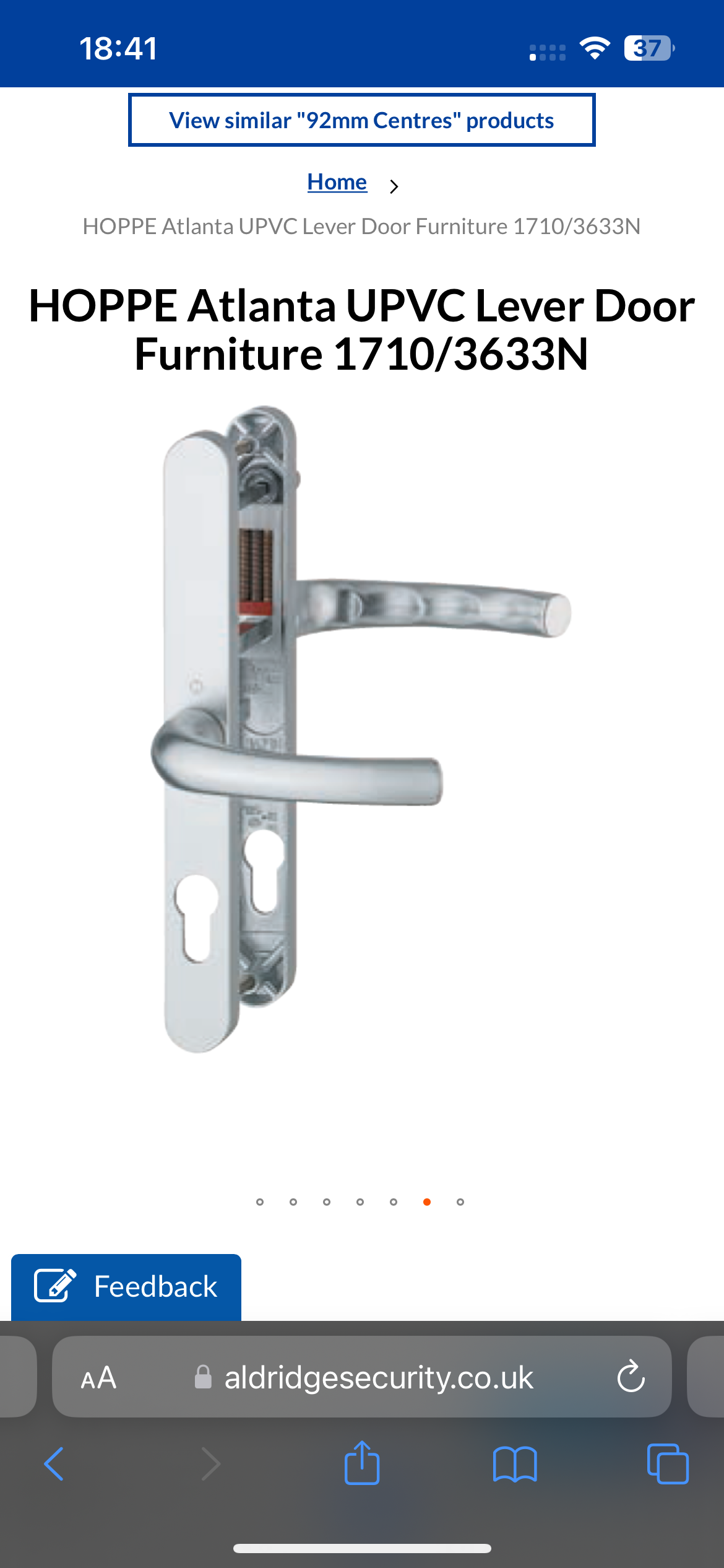 HOPPE Atlanta UPVC Lever Door Furniture 1710/3633N