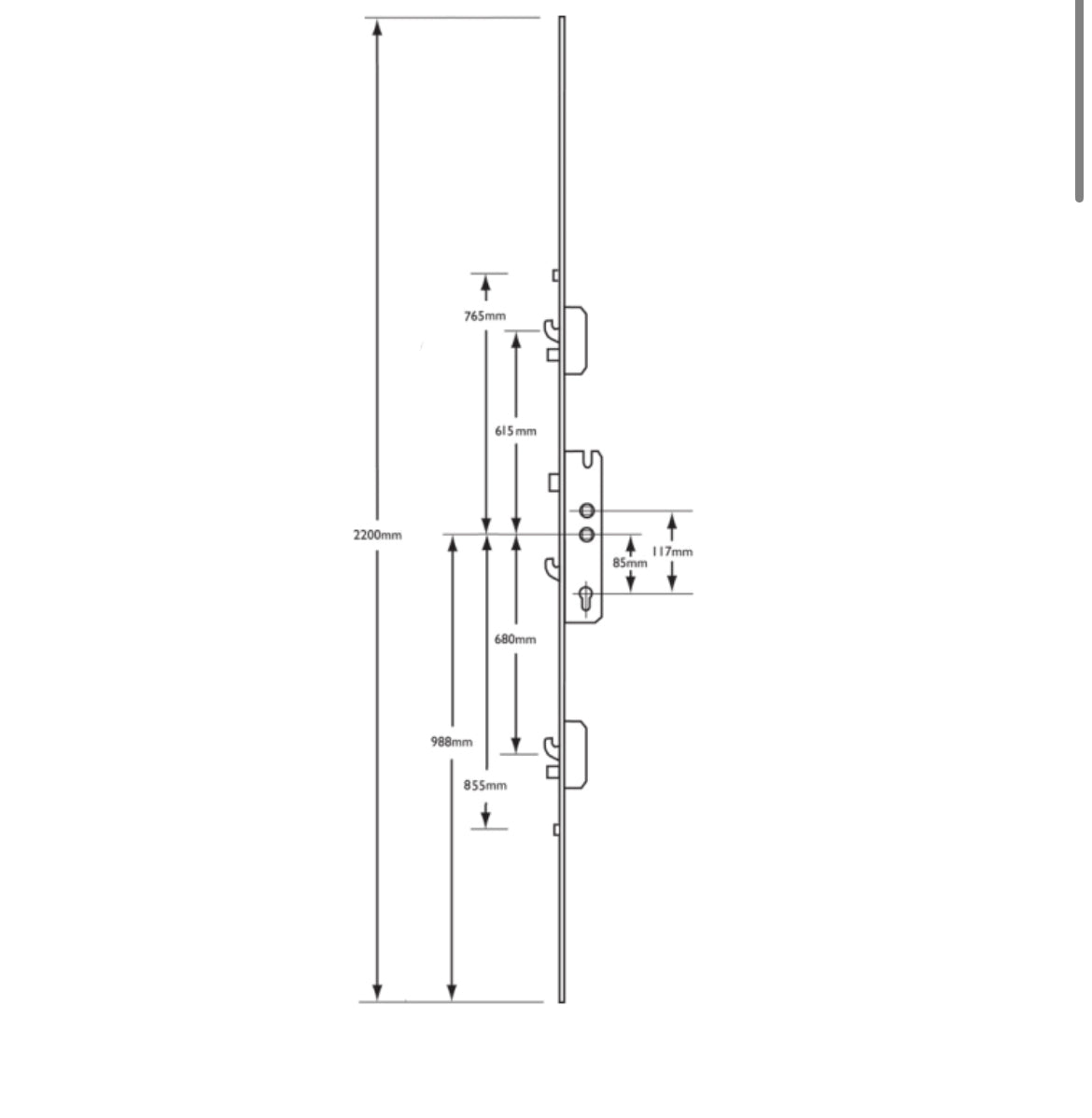 MILLENCO Lever Operated Latch & Hookbolt Twin Spindle - 2 Roller 2 Hook 2 Dead