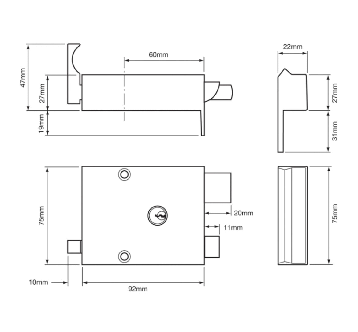 UNION 1332 & 1334 Drawback Rimlock