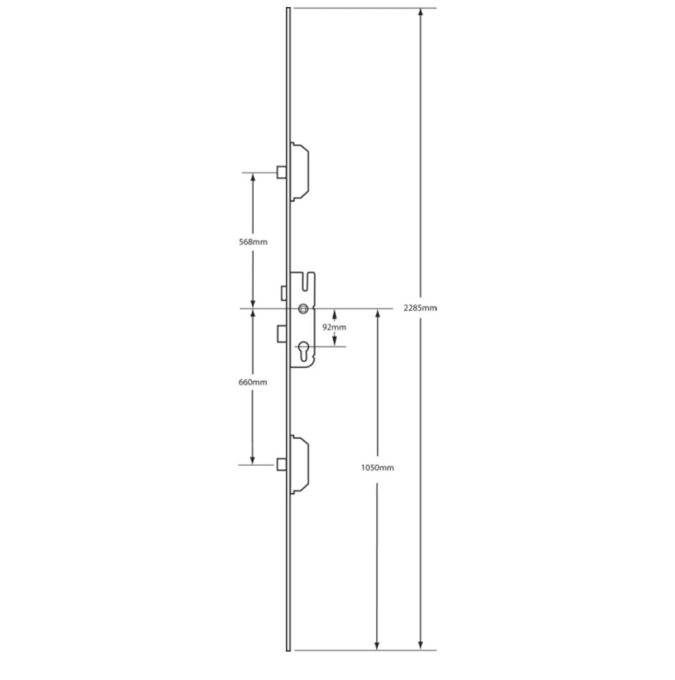 GU Fast Lock Lever Operated Latch & Deadbolt - 2 Dead Bolt