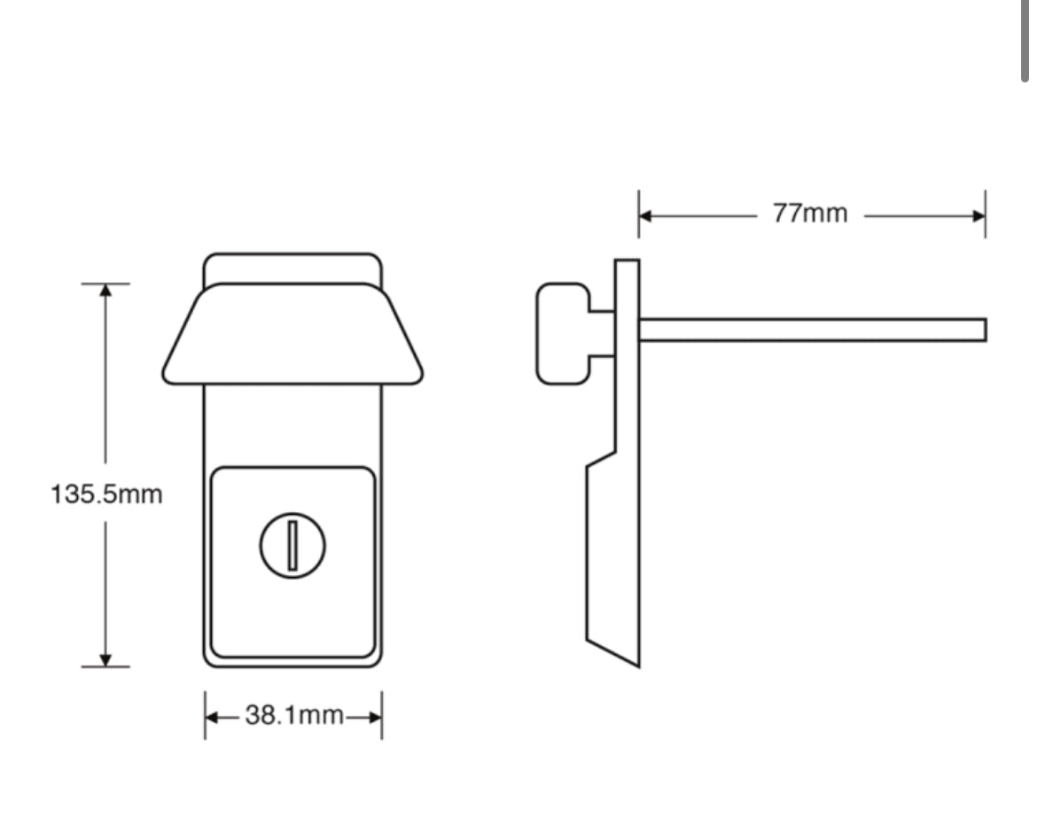 Eurolock Complete Garage Door Handle To Suit Cardale