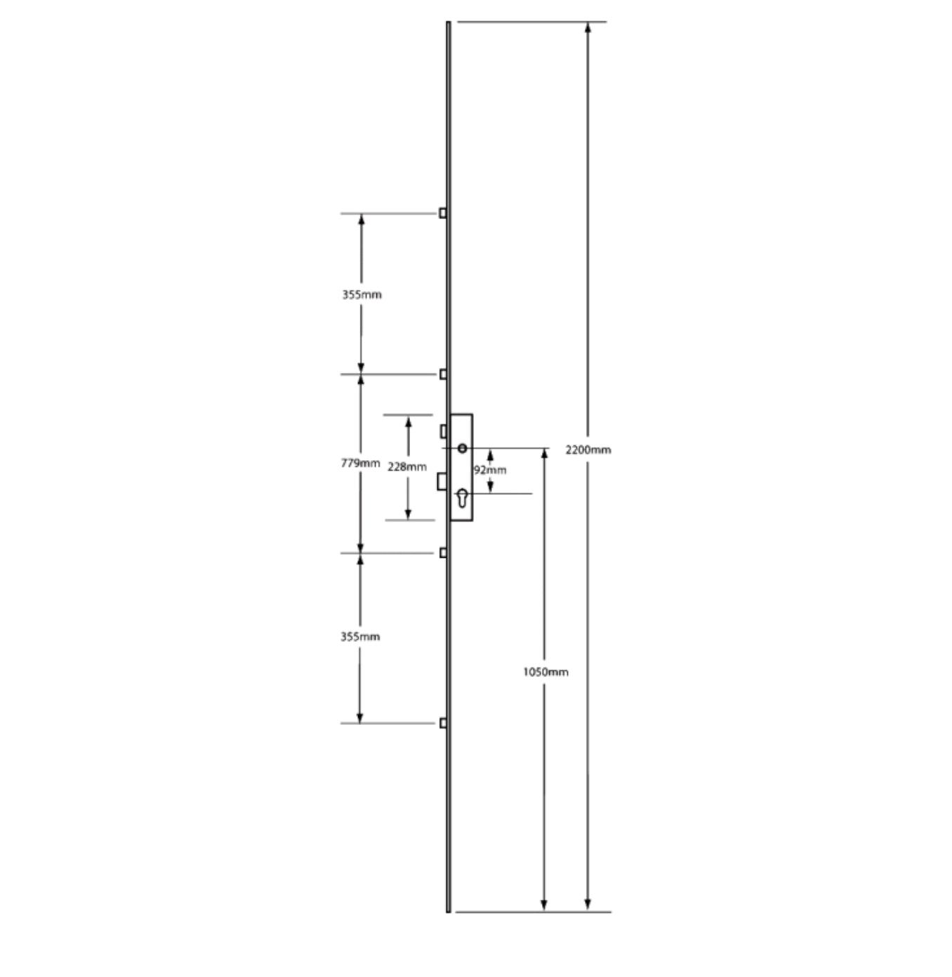 LOCKMASTER Lever Operated Latch & Deadbolt Single Spindle - 4 Roller