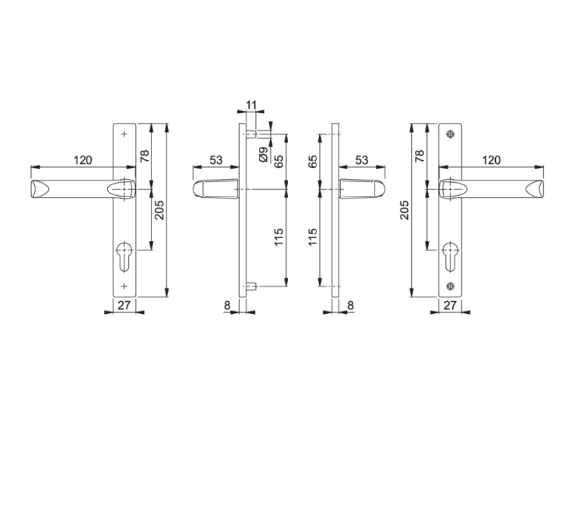 HOPPE London 72mm UPVC Lever Door Furniture 113/200LM