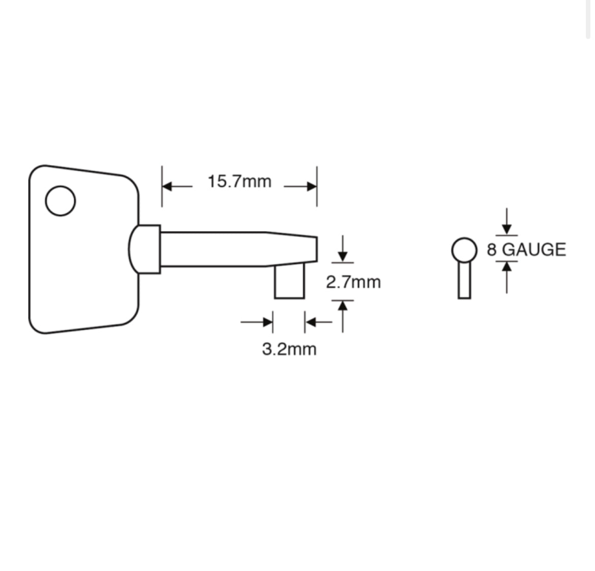 ASEC TS7537 Shaw Window Key