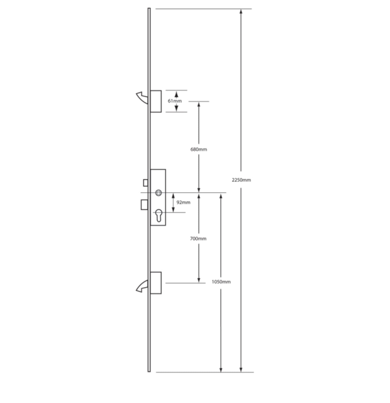 ERA Lever Operated Latch & Deadbolt Split Spindle- 2 Hook