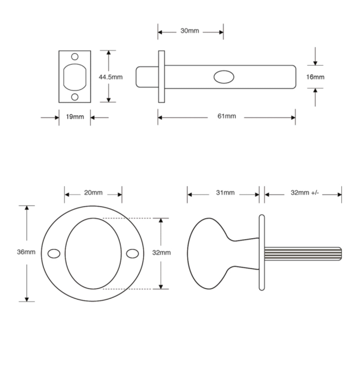 ASEC Door Security Rack Bolt & Turn