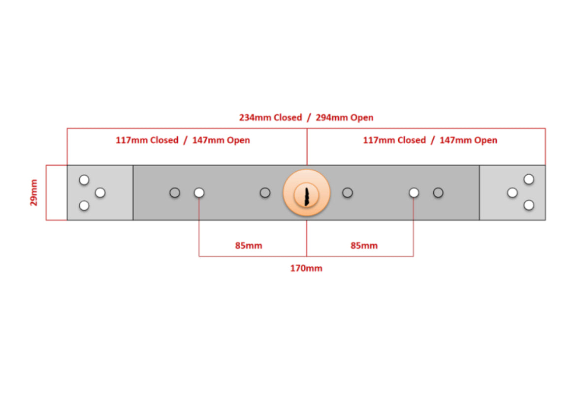 ILS Espagolet 2000 Centre Shutter Lock 200mm x 29.5mm x 228mm
