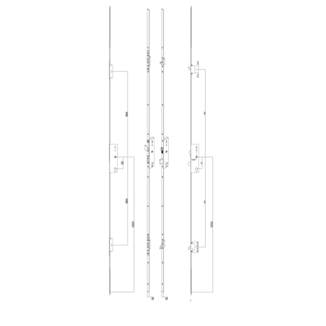 FULLEX Crimebeater Direct Fit Double Door Set 45/92 Latch & Deadbolt 2 Hook - Split Spindle