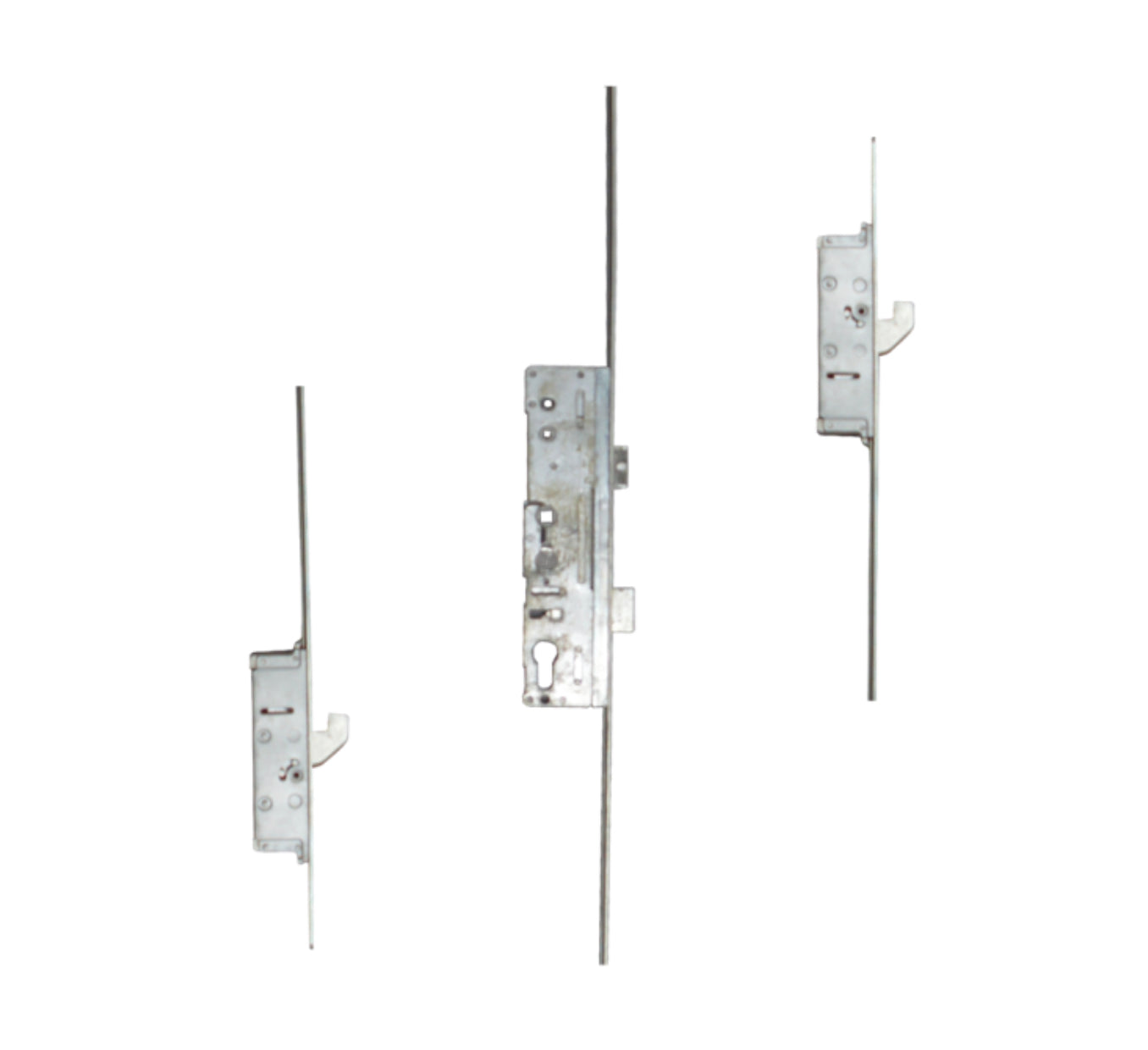 LOCKMASTER Lever Operated Latch & Deadbolt Single Spindle Radius Faceplate - 2 Hook