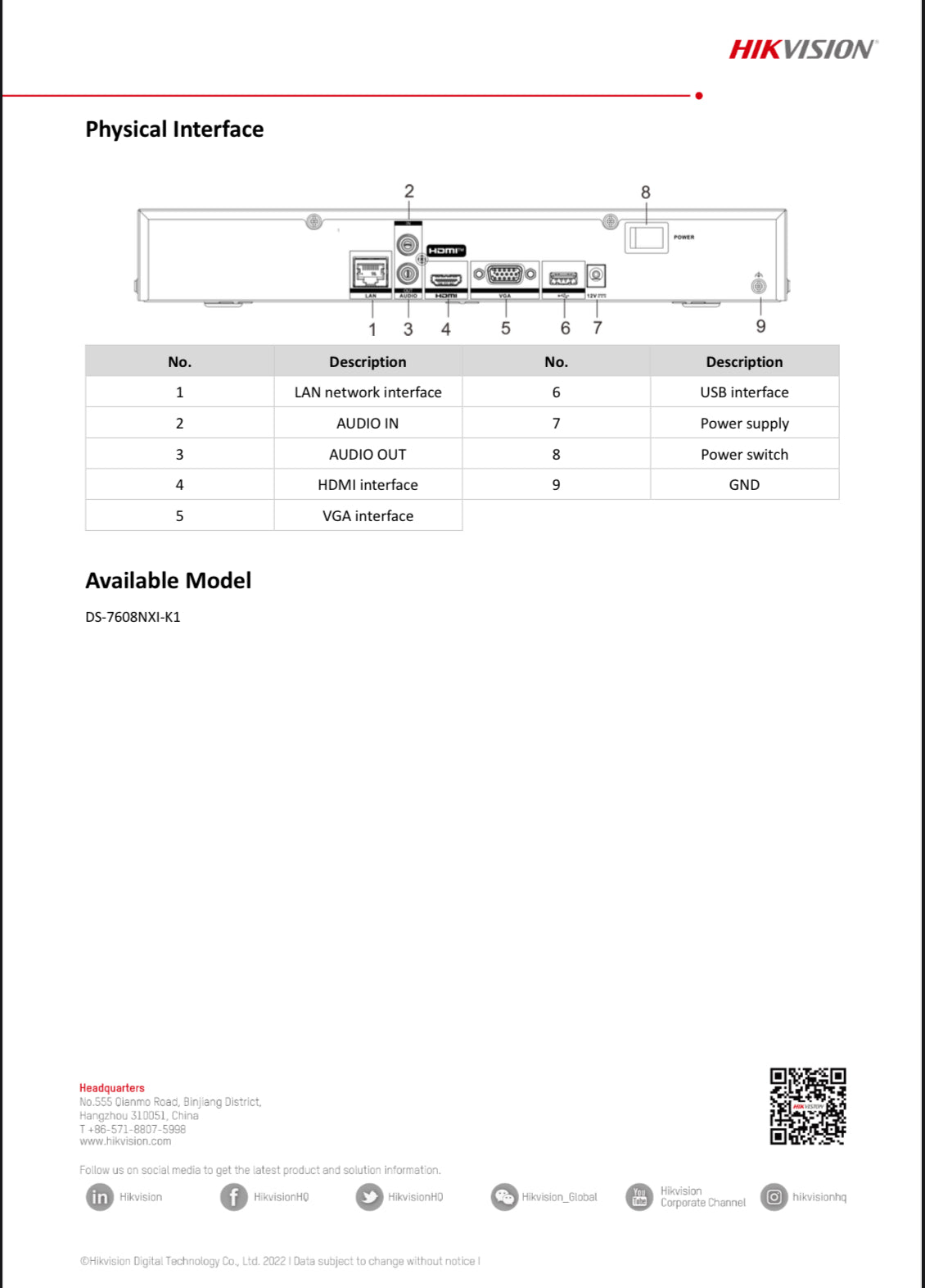 DS-7608NXI-K1/8P/ALARM4+1