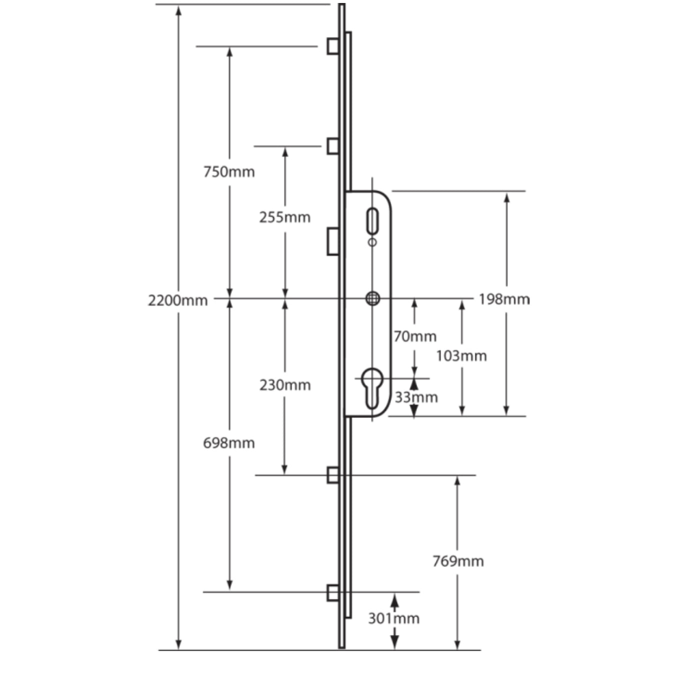 FERCO Lever Operated Latch Only - 4 Roller