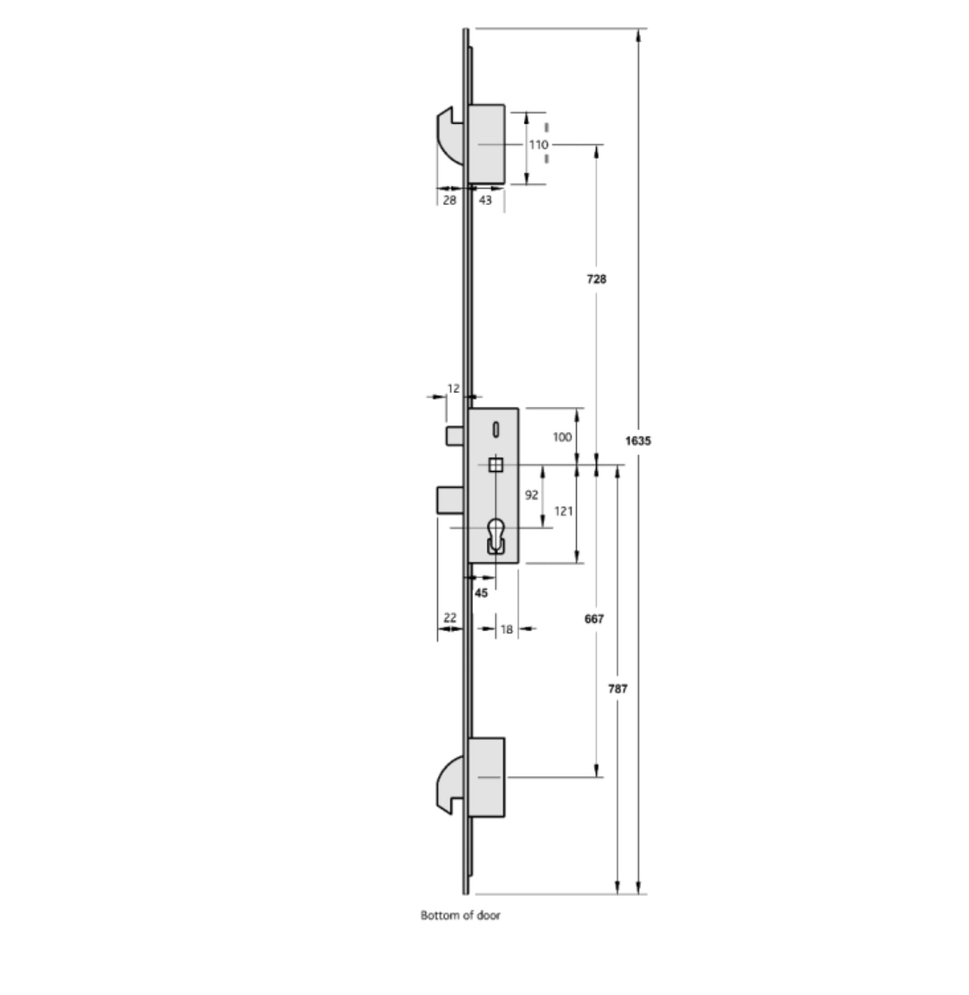 ERA Lever Operated Latch & Deadbolt Split Spindle - 20mm Faceplate - 2 Large Hooks