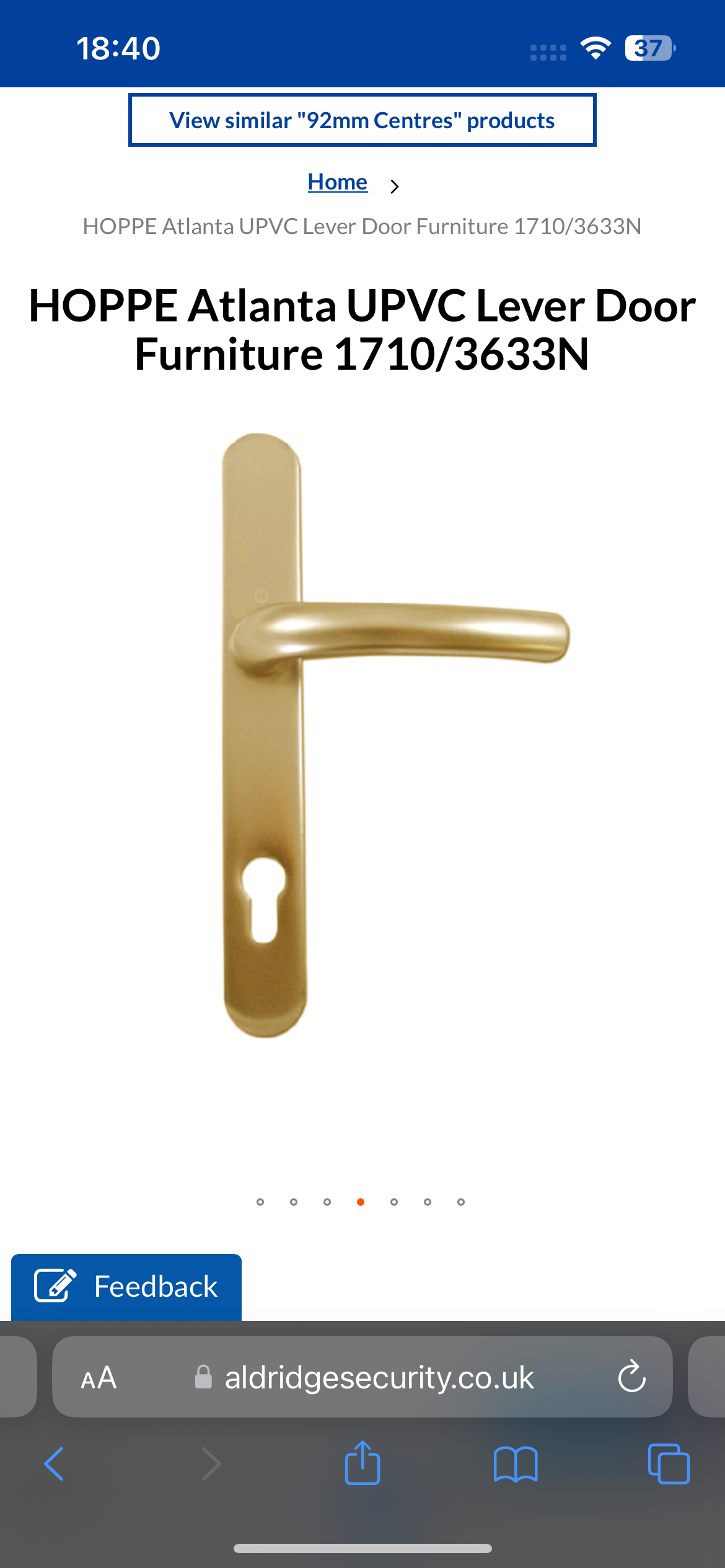 HOPPE Atlanta UPVC Lever Door Furniture 1710/3633N