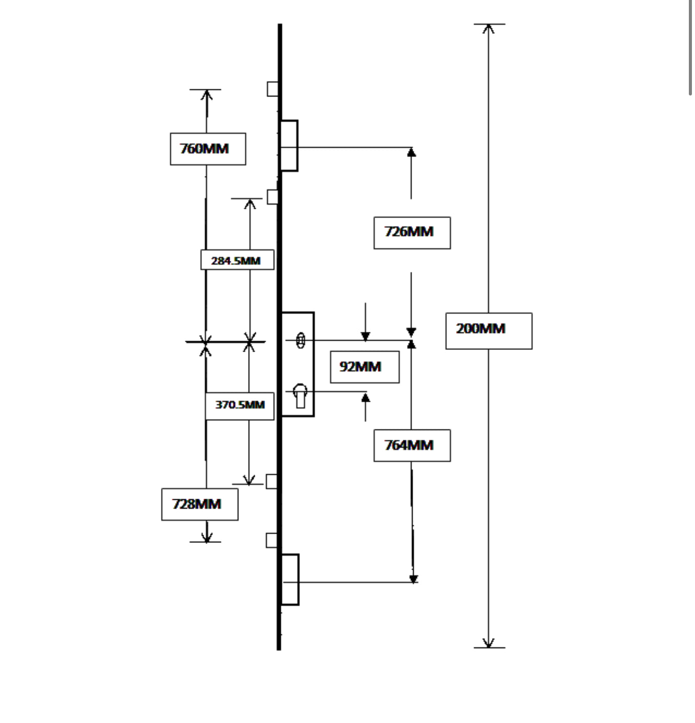 GU Vantage Single Spindle Latch & Deadbolt 2 Hook 4 Roller