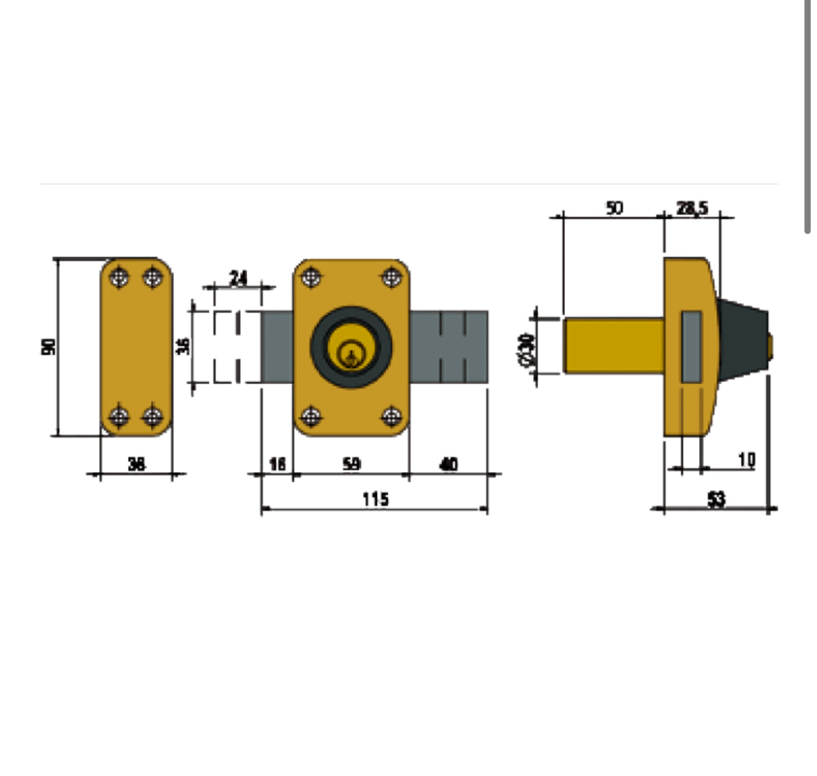 LINCE Rim Deadlock 3916 Keyed Both Sides