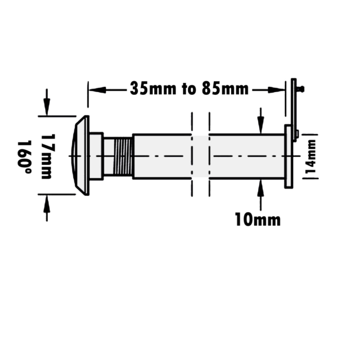 CHAMELEON Adaptable 160 Degree Door Viewer