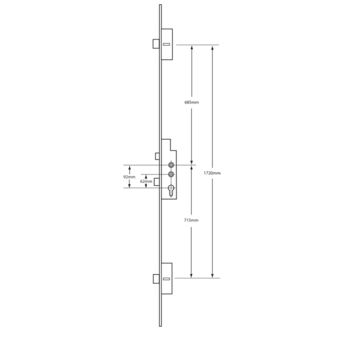 FULLEX Crimebeater 44mm Lever Operated Latch & Deadbolt Twin Spindle - 2 Hook