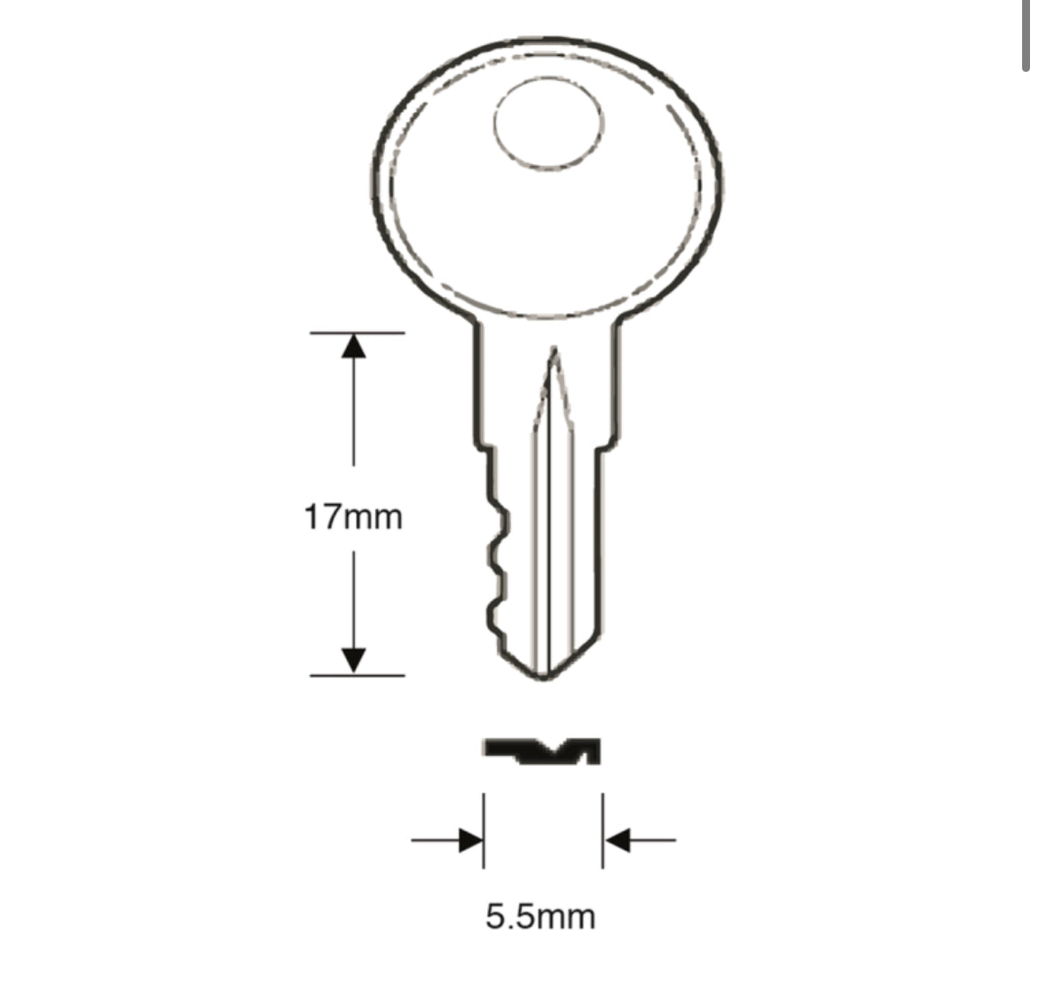 ASEC TS7249 Window Key To Suit Securistyle