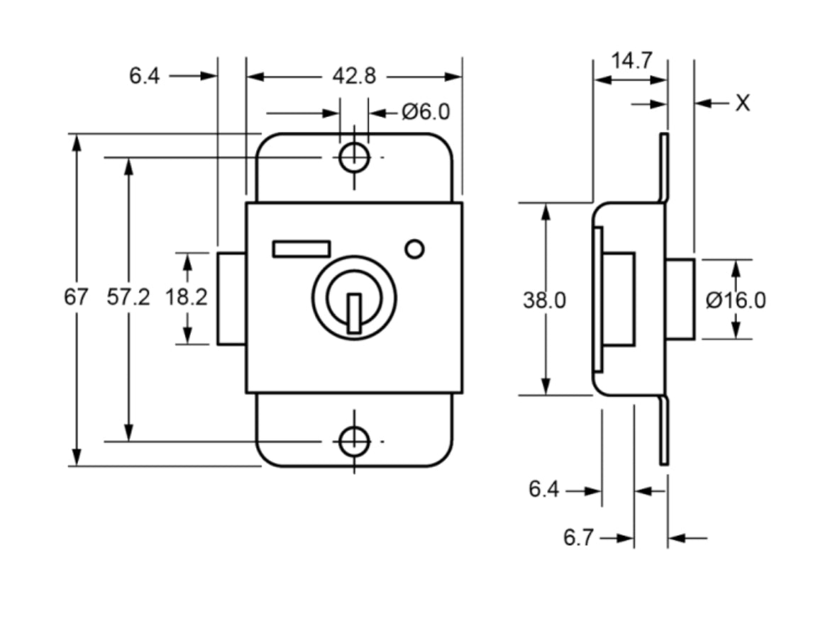 L&F 2303 7 Lever Springbolt Locker Lock