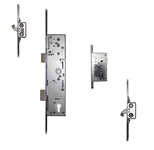 ERA Lever Operated Latch & Deadbolt Split Spindle - 20mm Faceplate - 2 Large Hooks & Deadlock
