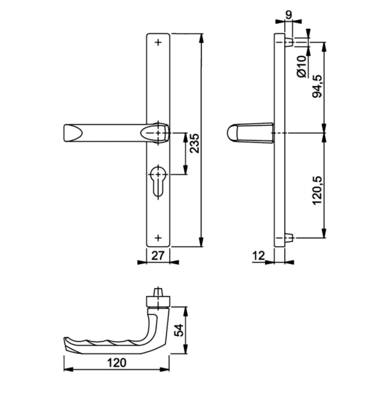 HOPPE London UPVC Lever Door Furniture To Suit ABT & UNION Dimensions