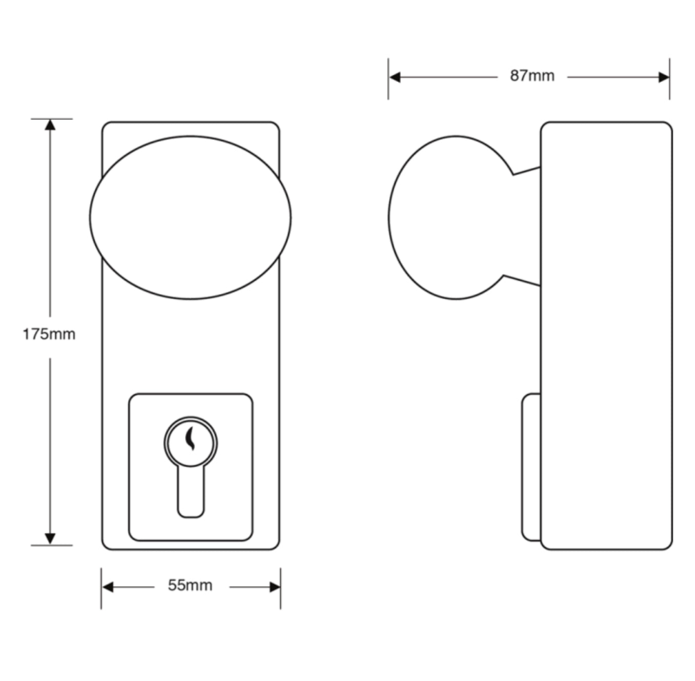 ASEC Knob Operated Outside Access Device