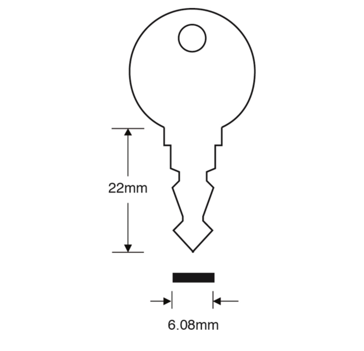 ASEC TS7534 Hoppe Window Key