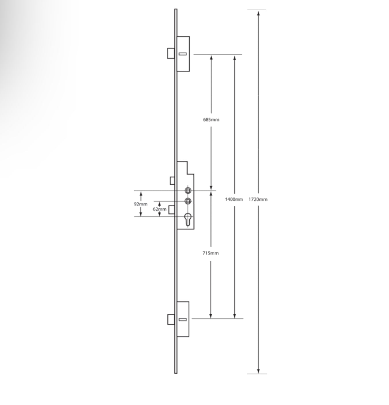 FULLEX Crimebeater 20mm Lever Operated Latch & Deadbolt Twin Spindle - 2 Dead Bolt