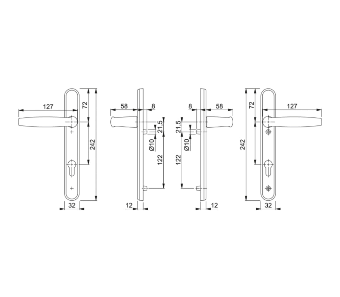 HOPPE Atlanta UPVC Lever Door Furniture 1530/3831N