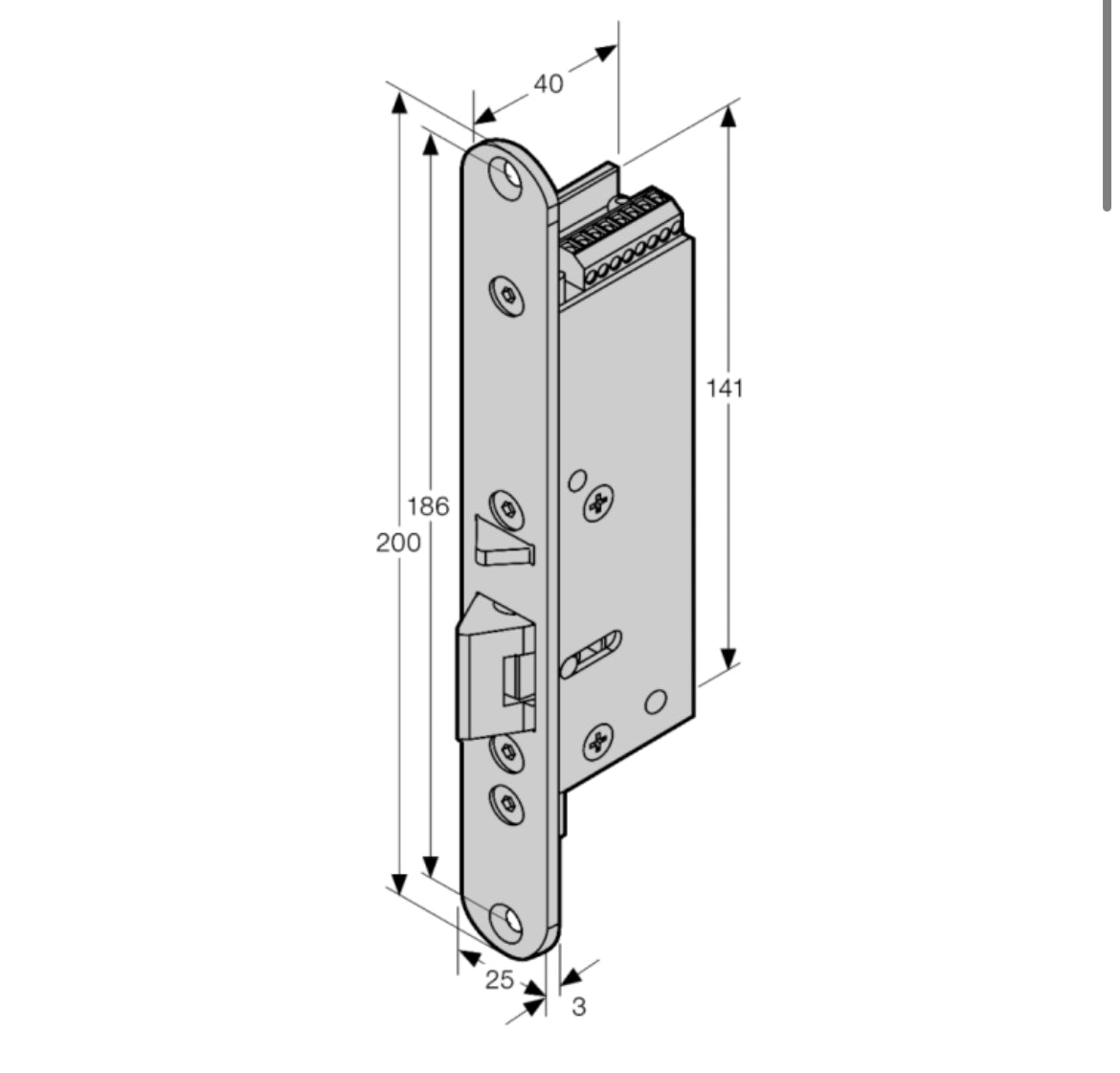 ICS Fire Rated FR-ML350 Electric Lock Monitored