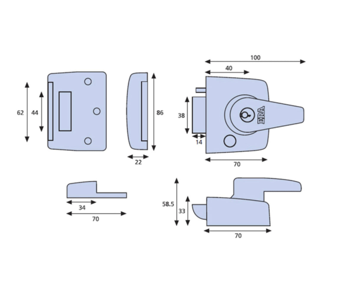 ERA 1530 & 1730 BS8621:2004 Auto Deadlocking Escape Nightlatch