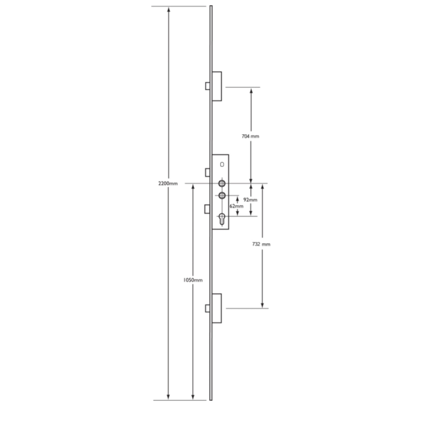 LOCKMASTER Lever Operated Latch & Deadbolt Twin Spindle - 2 Dead Bolt